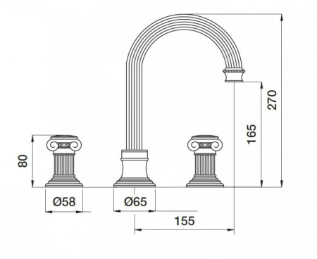 Смеситель для раковины Cezares APHRODITE-BLS2-A-01-O