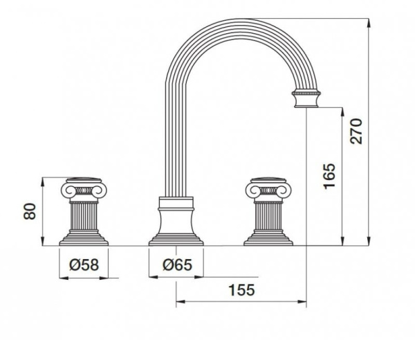 Смеситель для раковины Cezares APHRODITE-BLS2-A-03/24-O Смеситель для раковины Cezares APHRODITE-BLS2-A-03/24-O