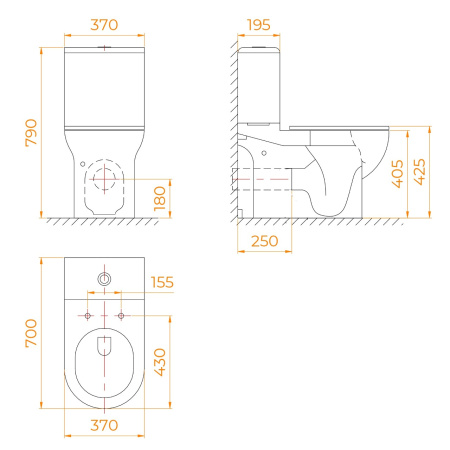 Унитаз напольный безободковый с бачком RGW SW-05 67420105-01 микролифт