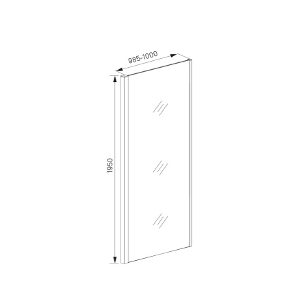 Боковая панель, глянцевый ал. проф., 100х195, IDDIS Zodiac (ZOD6CA0i23)