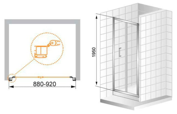 Душевая дверь Kermi I2 KOD 090181AK