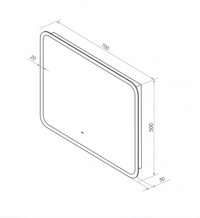 Зеркало с подсветкой Art&Max Messina AM-Mes-700-500-DS-F