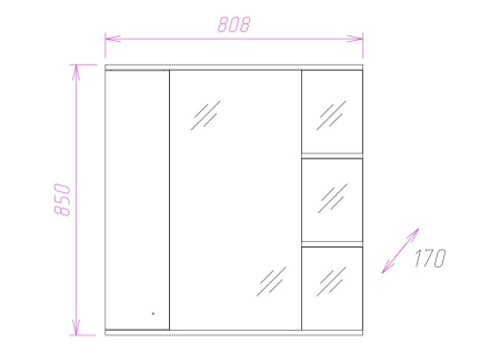 Зеркало-шкаф c подсветкой Onika Эльбрус 80 (80,8x85) 208022