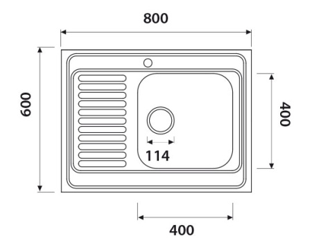 Кухонная мойка KAISER KSS нержавеющая сталь (KSS-8060R)