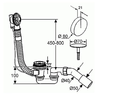 Слив-перелив Kludi Esprit 5605505-40