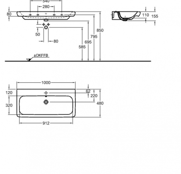 Раковина подвесная Geberit  IT! 121900000