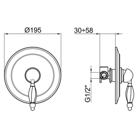 Смеситель для душа Webert Alexandra AL880101065