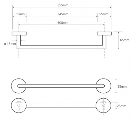 Полотенцедержатель 355 мм Bemeta Omega 104204012