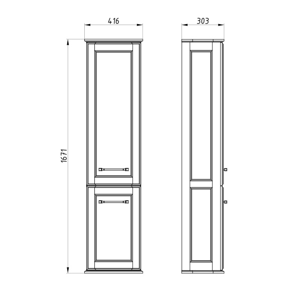 Пенал ASB-Woodline Венеция 11965 (белый)