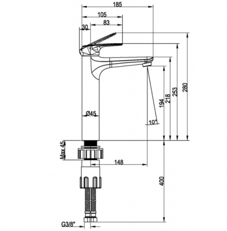 Смеситель для раковины Villeroy & Boch O.Novo Start TVW10510611061