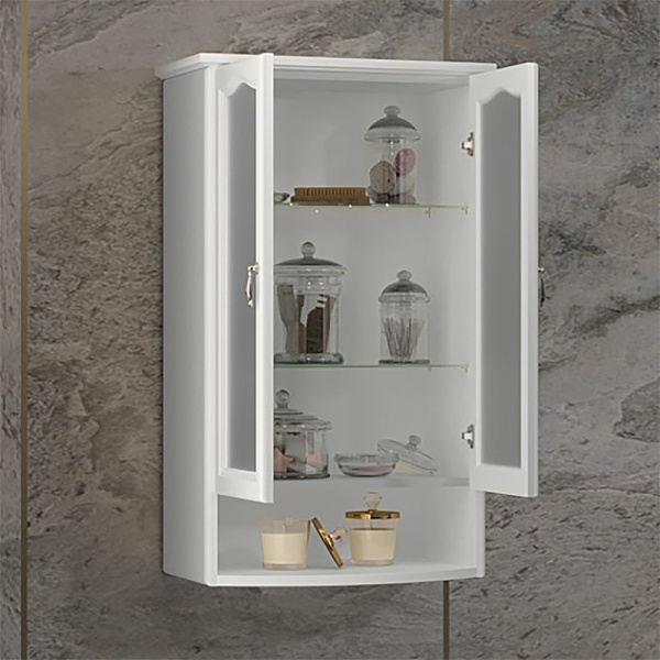 Шкаф Opadiris Риспекто подвесной, двухстворчатый, цвет белый матовый, с матовым стеклом 00-00006078