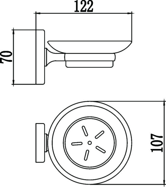 Мыльница стеклянная с настенным держателем Savol 70 S-007059