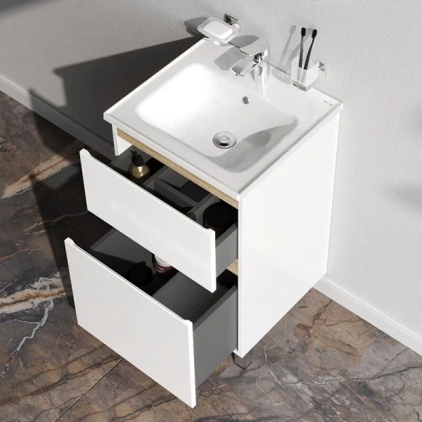 Тумба без раковины 50 см Am.Pm Sense M85AFSX0502WG белый глянец