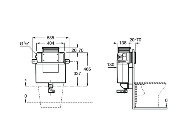 Смывной бачок для приставного унитаза Roca Basic Tank L 890121200