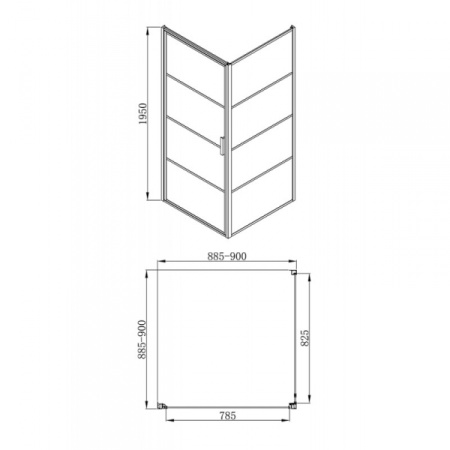 Душевой уголок Bravat Blackline BS090.2115B