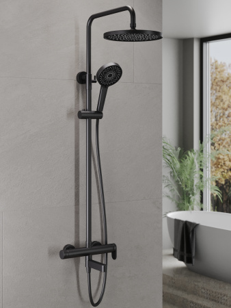 Душевая система с однорычажным смесителем AGGER Sweet A2793344 черный матовый
