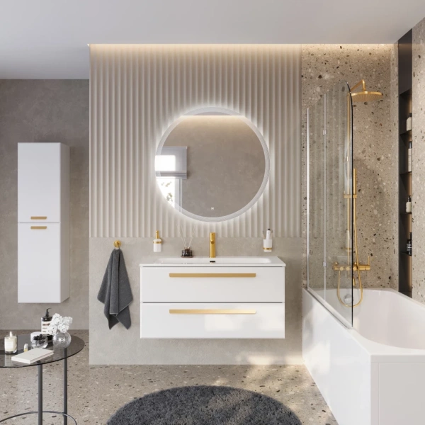 Тумба под раковину Cezares ECO-CER-N-1000-2C-SO-BO Bianco Opaco без ручек