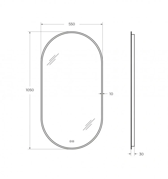 Зеркало c RGB подсветкой (55х105) Cezares CZR-SPC-ELS-550-1050-RGB-TCH