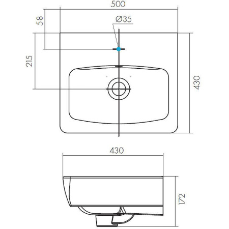 Тумба с раковиной Акватон Сильва 50 1A2117K1SIW70