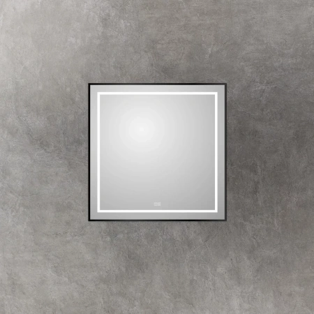 Зеркало (90х80) BelBagno Kraft SPC-KRAFT-900-800-LED-TCH-WARM-NERO с подсветкой