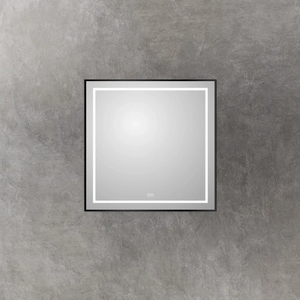 Зеркало (90х80) BelBagno Kraft SPC-KRAFT-900-800-LED-TCH-WARM-NERO с подсветкой