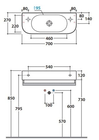 Раковина Globo Forty3 SCT70.BI*1dx