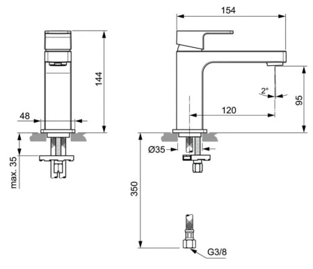 Смеситель для раковины Ideal Standard Edge A7103AA