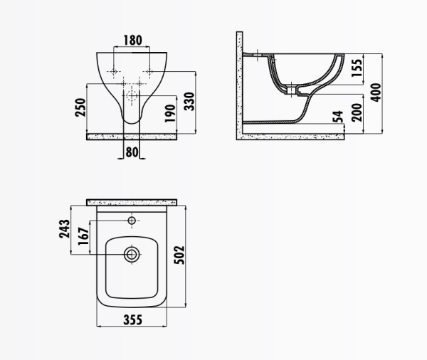 Подвесное биде Creavit Bene BN510-00CB00E-0000