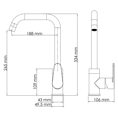 Смеситель для кухни  WasserKRAFT Alz 28807