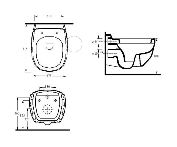 Подвесной безободковый унитаз с сиденьем микролифт beWash Bekinger 87303201