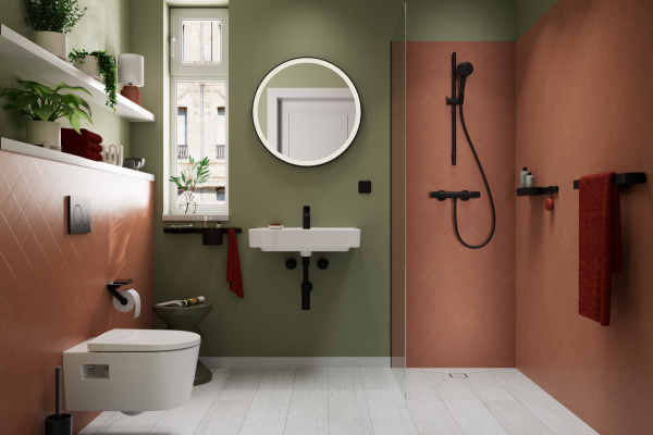 Смеситель для раковины с донным клапаном CoolStart Hansgrohe Vernis Blend 71585670 черный матовый