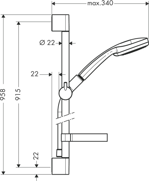 Душевой гарнитур Hansgrohe Croma 100 27655000