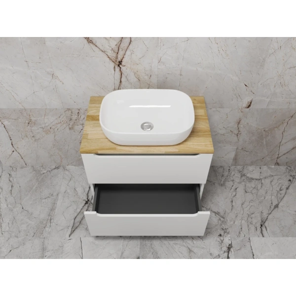 Тумба подвесная без раковины со столешницей 70 см Style Line Бали ЛС-00002338 белый матовый