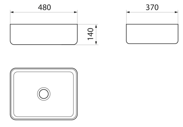Раковина RUNO мебельная Lavello 48х37 (00-00001449)