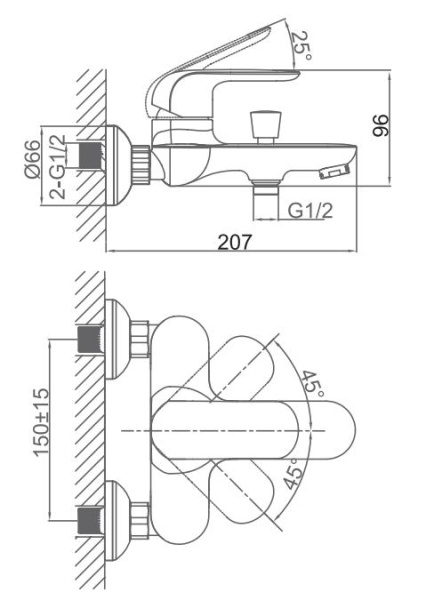 Смеситель для ванны D&K Venice Gondola (DA1023201)