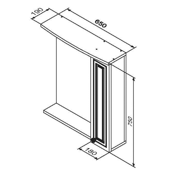 Зеркальный шкаф (65х75) Damixa RedBlu Palace One M41MPR0651WG