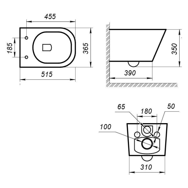 Унитаз подвесной безободковый Art&Max MAXIMA AM010CHR (без сиденья)