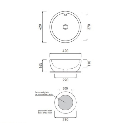 Раковина CIELO Shui SHBA White