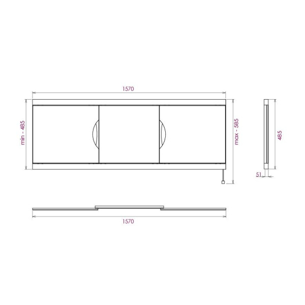 Экран под ванну Onika Лагуна 160 516003