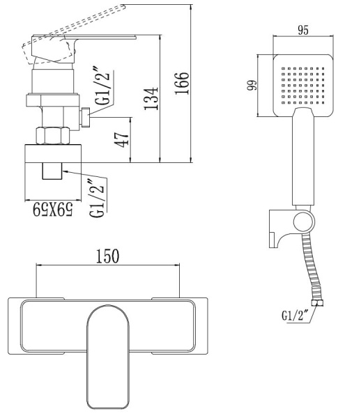 Смеситель для душа Savol S-600705 Смеситель для душа Savol S-600705