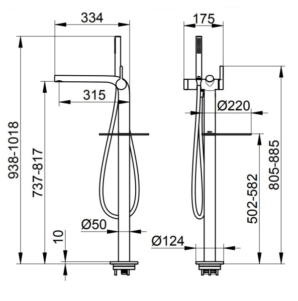 Смеситель для ванны Keuco Edition 400, 51527010100