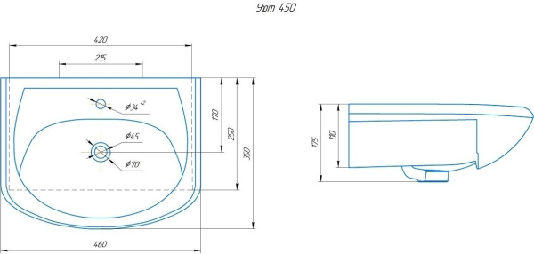 Раковина встраиваемая Onika Уют 45 4620008192741