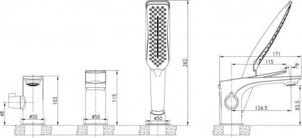 Смеситель на борт ванны Lemark Allegro (LM5945CW)