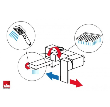 Душевая система с изливом Timo Selene SX-2013/17 золото матовое