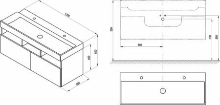 Тумба под раковину Ravak SD Natural 120 X000001053