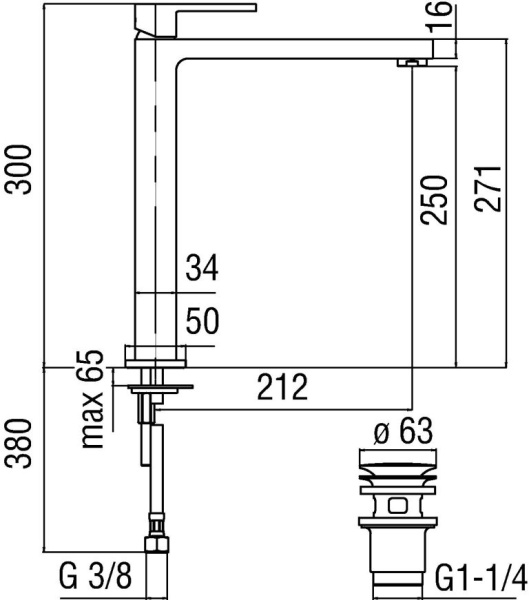 Смеситель для раковины NOBILI UP UP94128/2CR