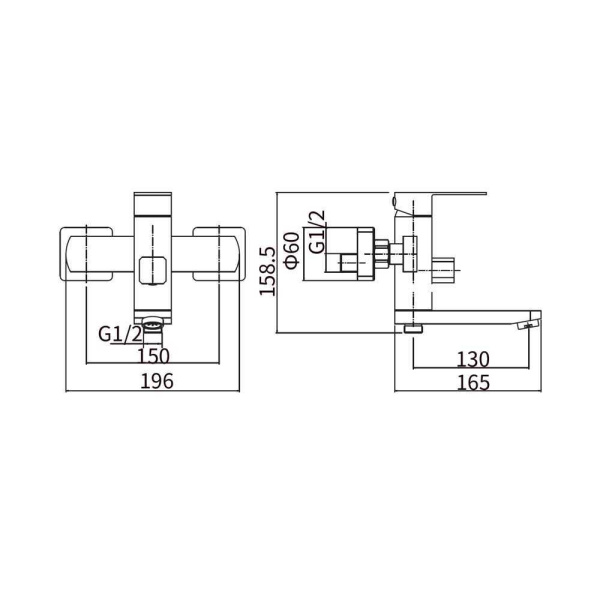 Смеситель для ванны FASHUN A53002-7