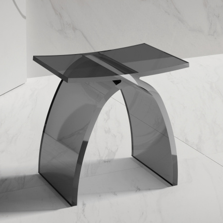 Стульчик для ванной прозрачный ABBER Kristall AT1739Onyx черный