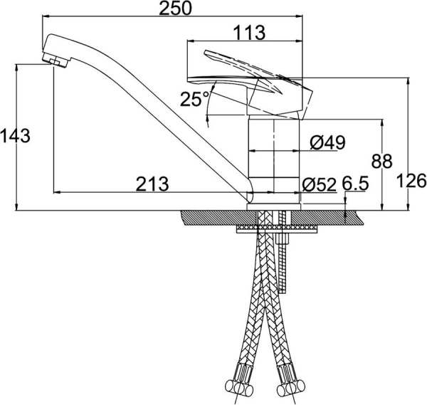 Смеситель для кухонной мойки  KAISER City (21133)