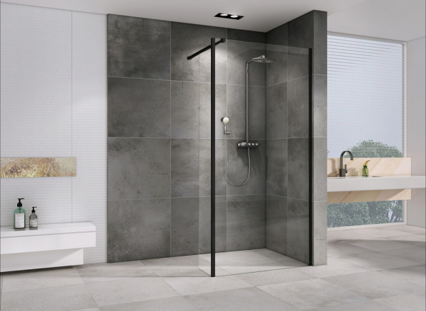 Душевая перегородка (120х200) ABBER Immer Offen AG66120B черный